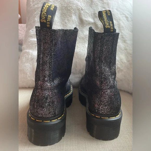 Dr. Martens Molly Platform Suede Speckled Irredescent Boot, Size 7 US L, 38 EU - Picture 6 of 14